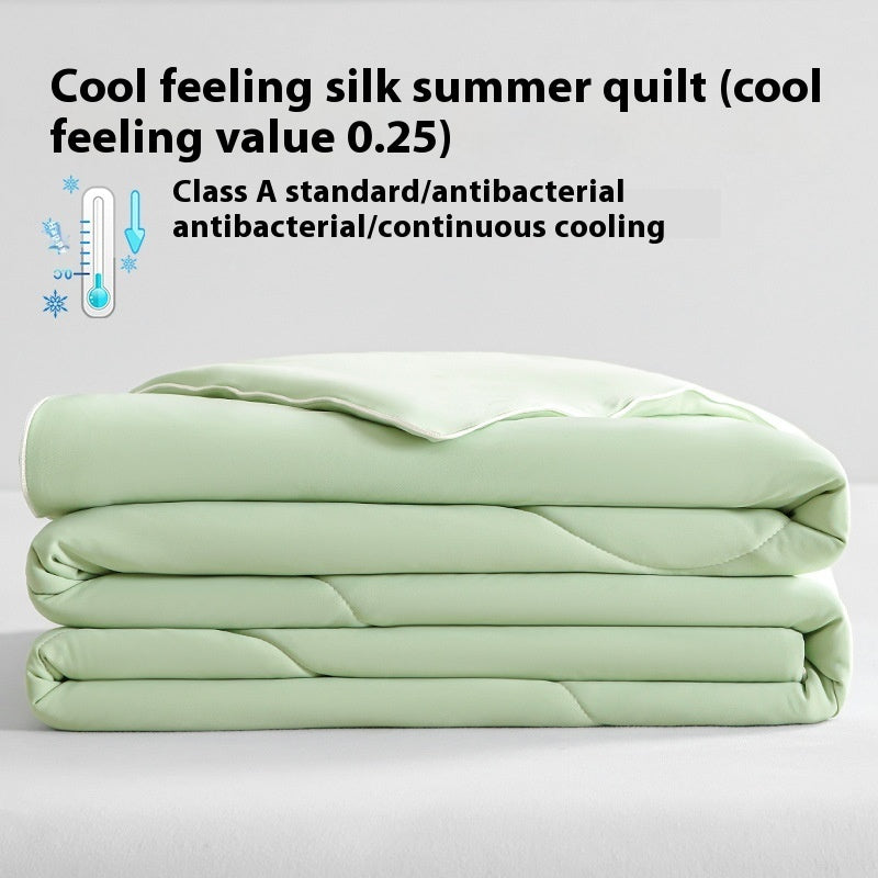 Pure Color Cool Silk Summer Blanket Airable Cover Single Double Summer Ice Cream Ice Silk Summer Quilt Machine Washable Thin Duvet EX-STOCK Canada