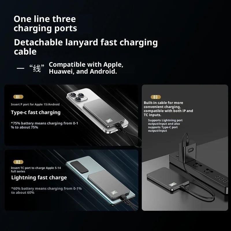 Batterie externe magnétique ultra-mince à charge rapide avec câble intégréEX-STOCK Canada