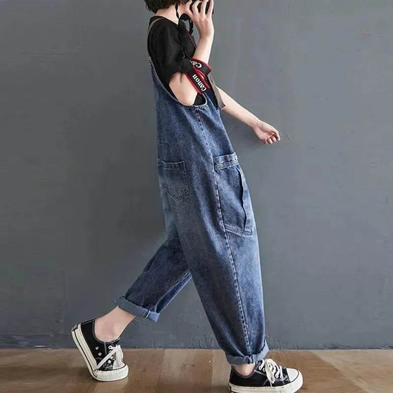 Y2K Women's Loose Denim Overalls Romper Suit - EX-STOCK Canada