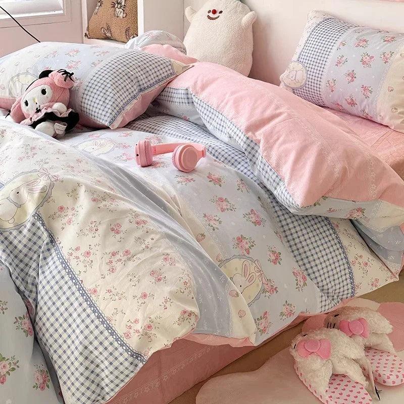 Four-piece Bed Set Pure Cotton Student Dormitory Duvet Cover Sheets EX-STOCK Canada