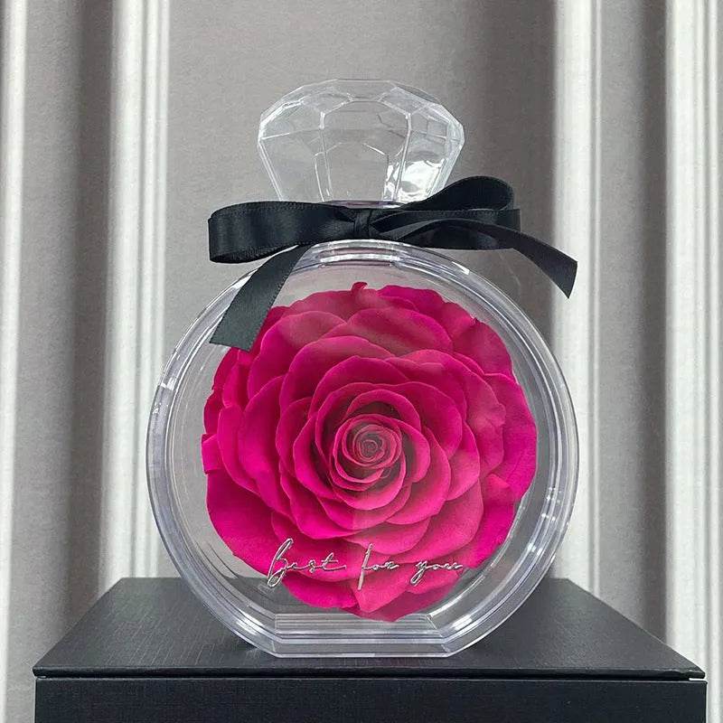 Eternal Flower Ornaments Transparent Cover Dried Rose Gift Box For Christmas New Year Valentine's Day Home Decor - EX-STOCK Canada