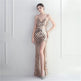 Colorful Sequin Sling Split Sheath Long Dinner Party Dress EX-STOCK Canada