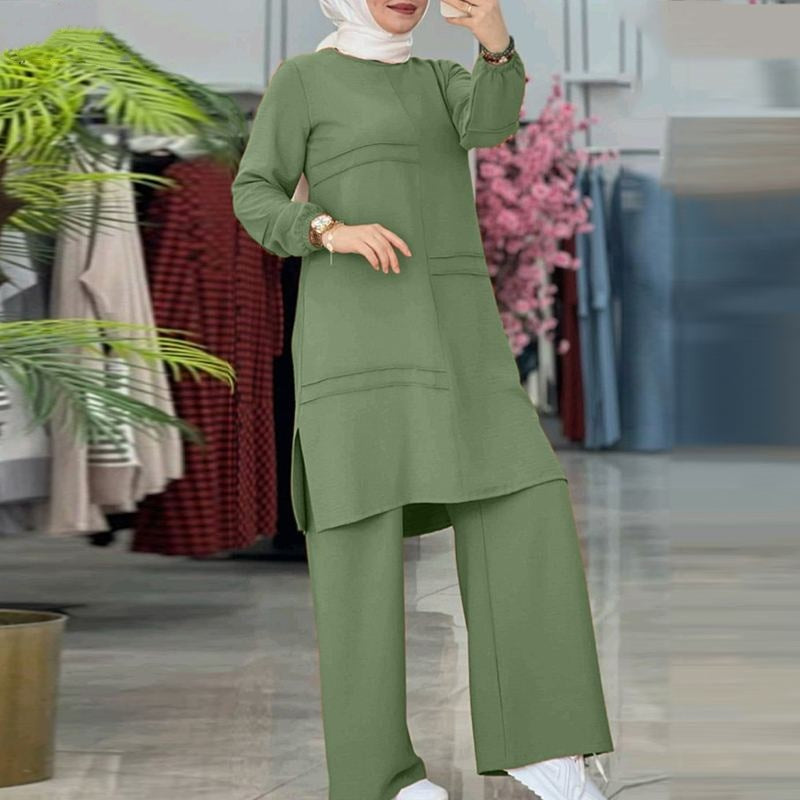 Muslim Women's Wear Solid Color Two-piece Set - EX-STOCK Canada