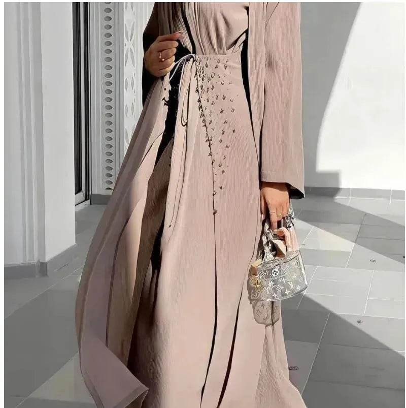 Arab3 piece set ArabDubai Abaya dress with Turban Embellished Abaya - EX-STOCK Canada