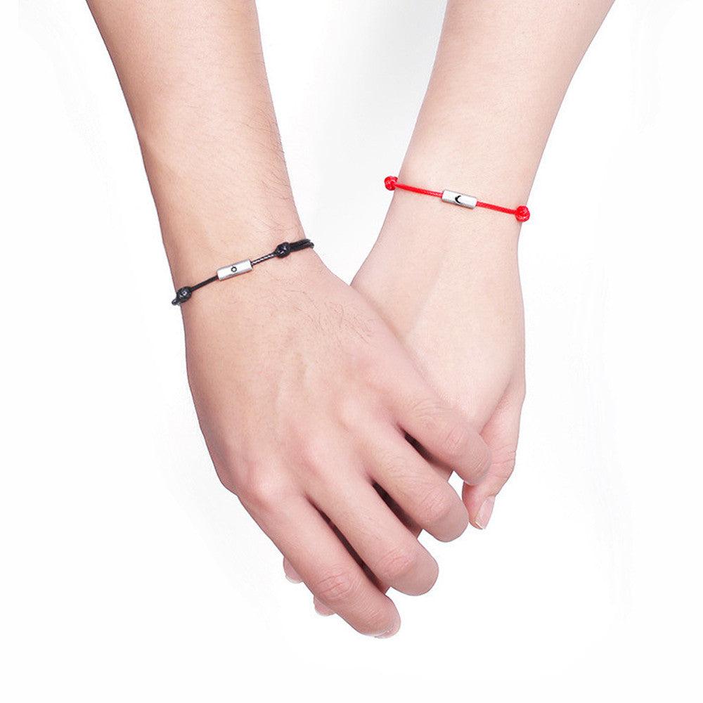 Bracciale Coppia Sole e Luna in Argento Sterling per Uomo e Donna Intrecciato - EX-STOCK Canada