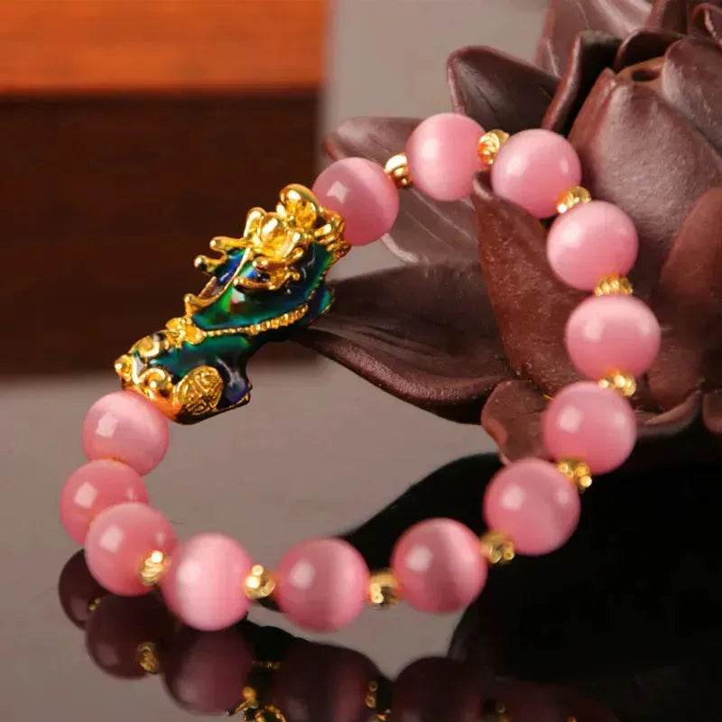 3D Gold Plated PiXiu Crystal Beaded Bracelet - EX-STOCK Canada