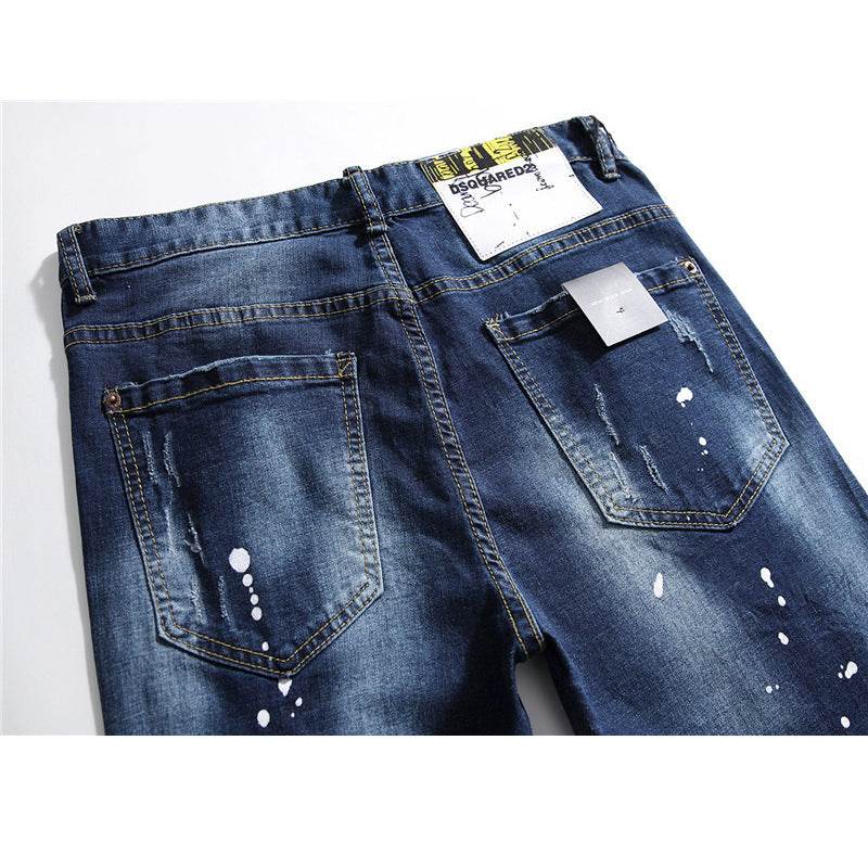 men jeans famous D2 Men slim jeans pants mens denim trousers zipper blue hole Pencil Pants - EX-STOCK Canada