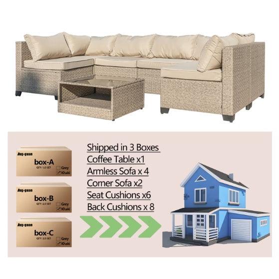 Juego de muebles para patio de 7 piezas con sofáEX-STOCK Canada