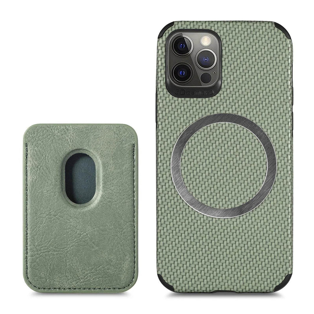 Magnetic Card Holder XR Carbon Fiber Pattern Phone Case - EX-STOCK Canada