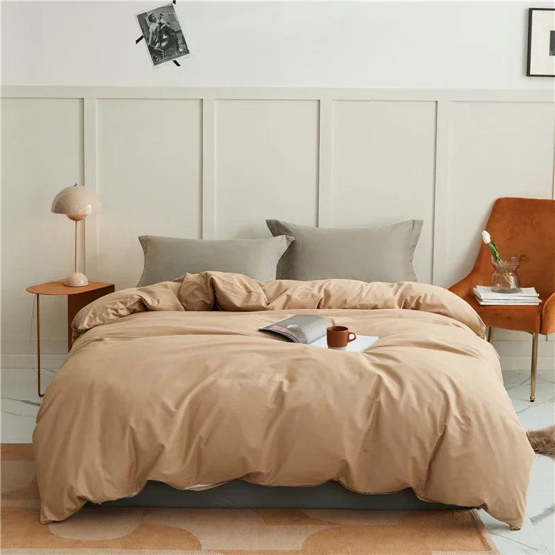 100 Cotton Sanding Duvet Cover Autumn And Winter Thickening Solid Color EX-STOCK Canada