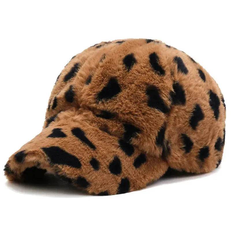 Fashion Leopard Fleece Baseball All-matching Peaked Cap - EX-STOCK Canada