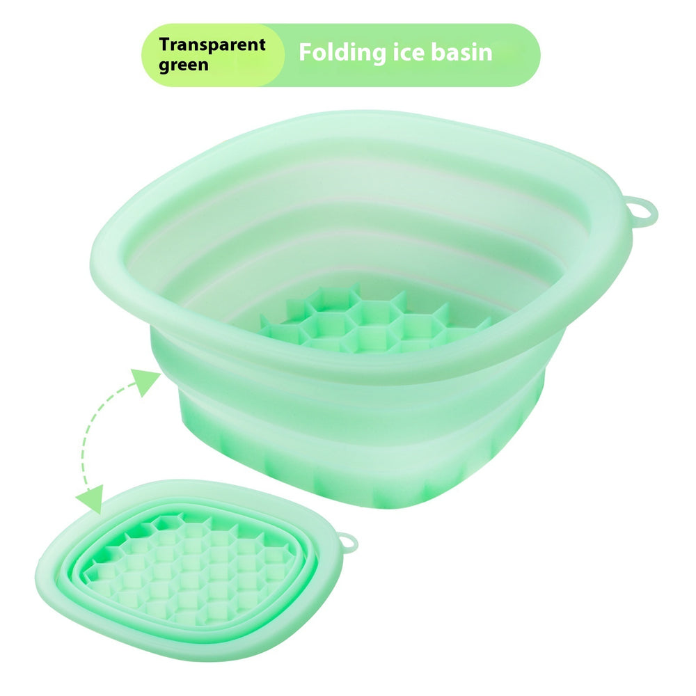 Bacinella pieghevole in silicone domestica, vassoio del ghiaccio, ice facial care, bacinella per bagno con ghiaccio