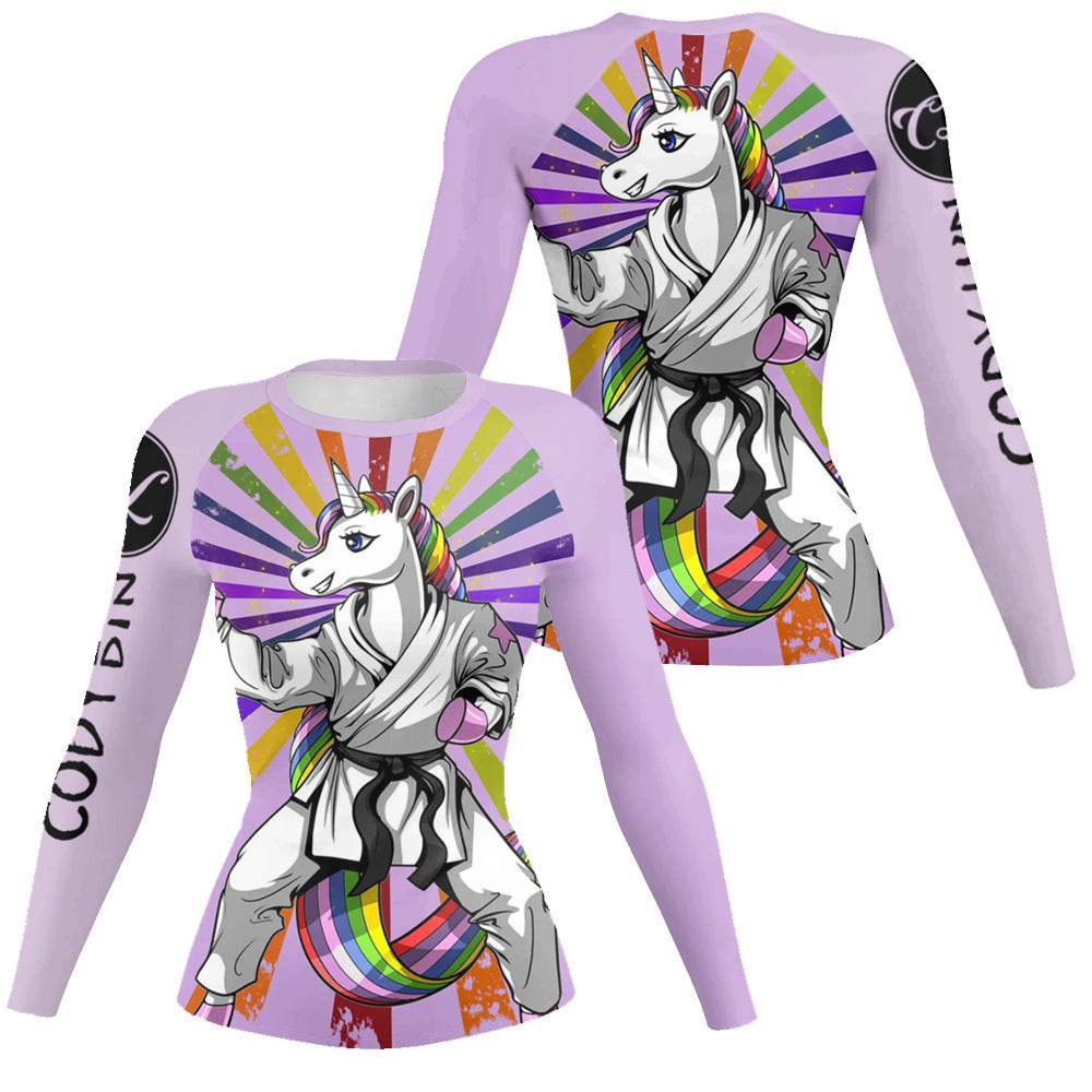 Printed Slim Fit Long Sleeve Workout Tops for Women - EX-STOCK Canada