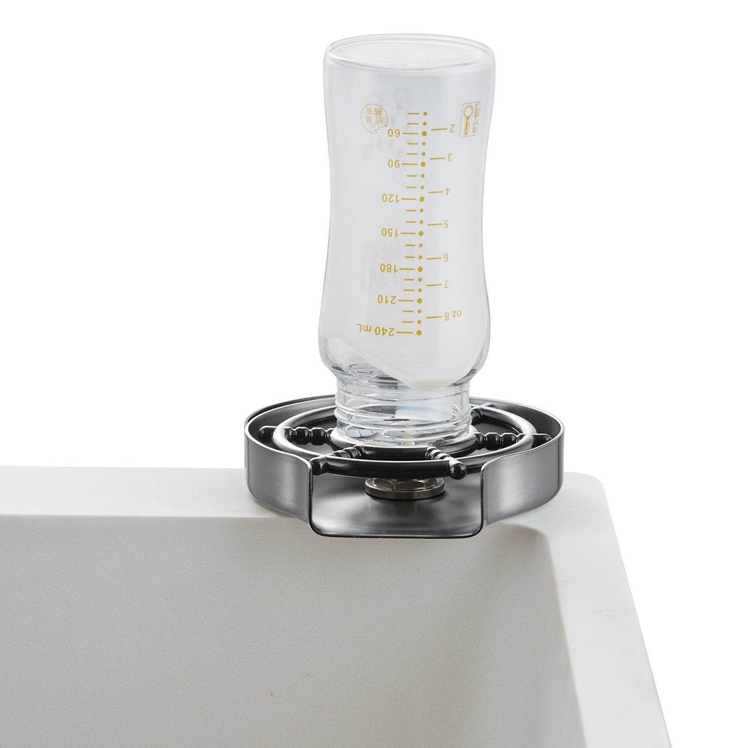 Glass Rinser, 10 Powerful Spraying Jets 360 Rotating Cup Rinser For Sink, 304 Stainless Steel Faucet Cup Washer With ABS Cup Holder For Baby Bottle, Glass Cup, Wine Glass - EX-STOCK Canada