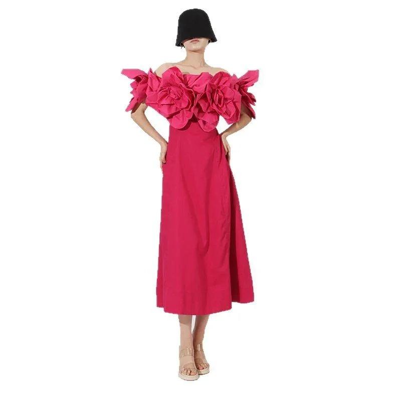 Abito da donna con design floreale tridimensionale di moda heavy industryEX-STOCK Canada
