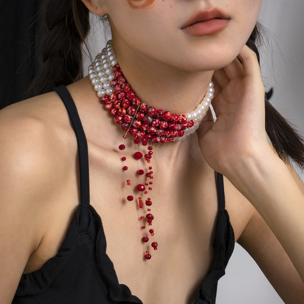 Women's Fashion Gothic Pearl Necklace EX-STOCK