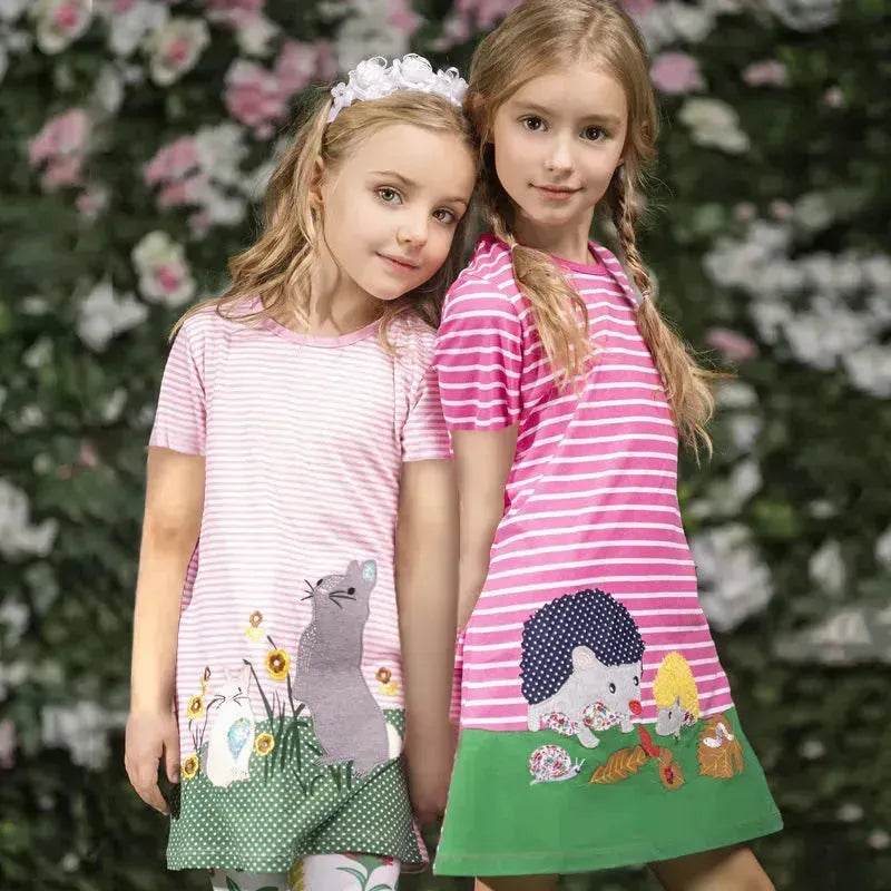 Casual Girls' Skirt gown Cartoon Printed Cotton Dress for kids - EX-STOCK Canada
