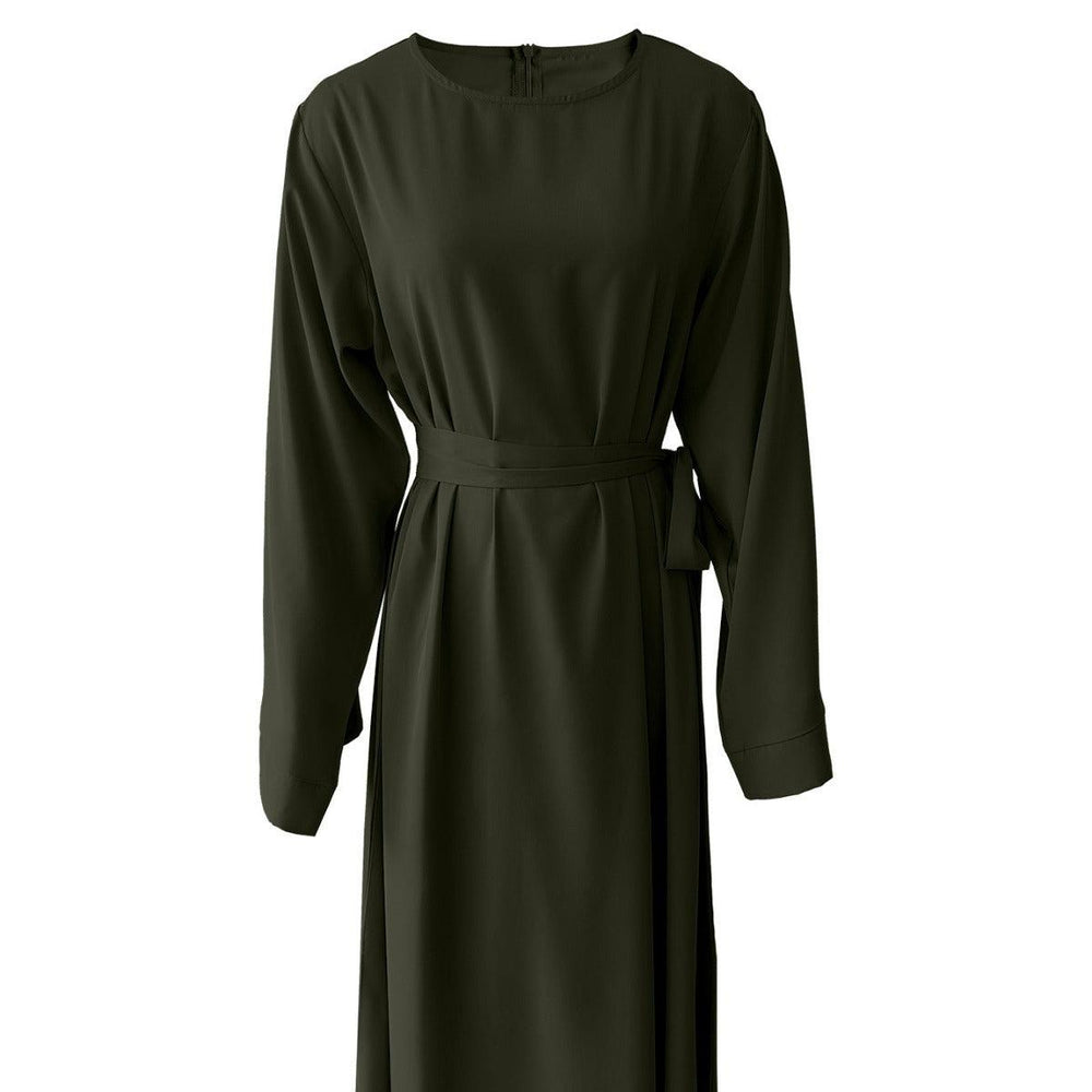 Robe musulmane grande taille à lacets pour femmes - EX-STOCK Canada