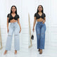 Elegant Ripped Wide-leg Baggy Jeans Pant Women - EX-STOCK Canada