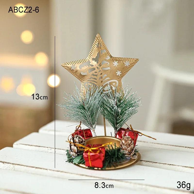 Bougeoir de Noël en fer forgé doré pour décoration de fenêtreEX-STOCK Canada