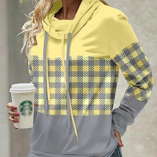 New Fashion Women's Pile Collar Printed Hoodie Pullover Top - EX-STOCK Canada