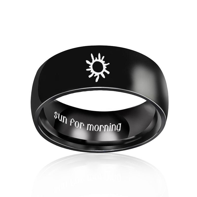 Anillos de pareja de acero inoxidable Sol Luna - EX-STOCK Canada