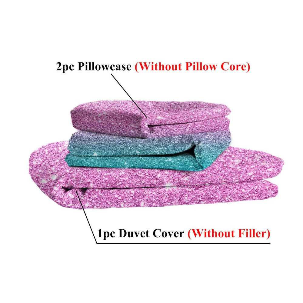 Girly Duvet Cover Rainbow Glitter Ombre Bedding Sets 3 Pcs Chic Purple Blue Green Pastel Bed Spreads Sparkle Quilt Cover Set With 2 Pillow Shams EX-STOCK Canada