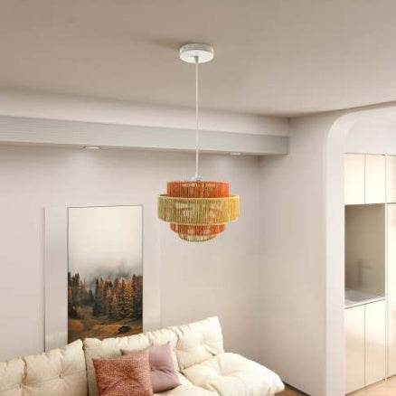 Dorset Pendant Lamp - White And Natural Terracotta - EX-STOCK Canada