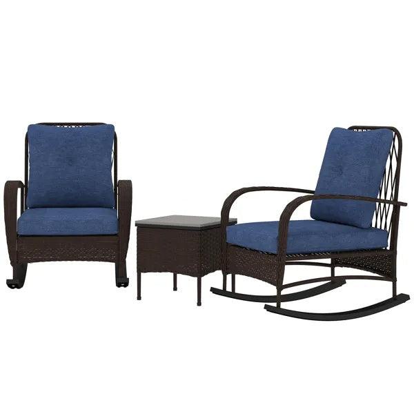 Sillón Tumbona de Ratán, Conjunto de Muebles de Patio de MimbreEX-STOCK Canada
