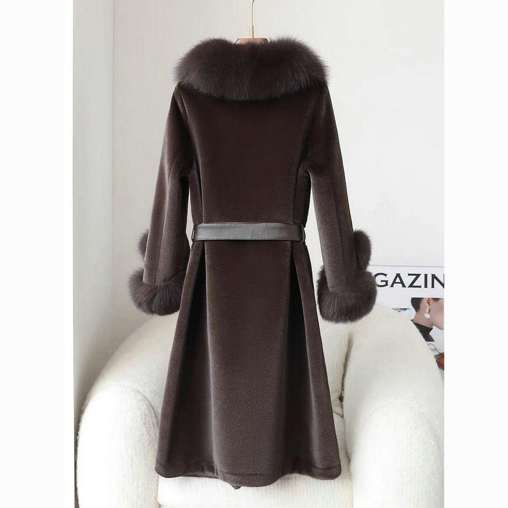 Cappotto Finto Visone Rinforzato Con Ampio Colletto In Pelliccia Per Donne - EX-STOCK Canada