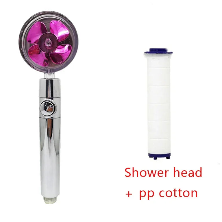 Shower Head Water Saving Flow 360 Degrees Rotating With Small Fan ABS Rain High Pressure Spray Nozzle Bathroom Accessories EX-STOCK Canada