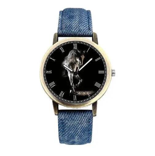 Steed Large Dial Men's Denim Strap Watch - EX-STOCK Canada