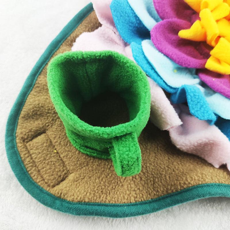 Tapis Renifleur pour Animaux Pour Chiens Jeu d'Alimentation Interactif Tapis de Nourriture pour Chiens avec Ventouses en Forme de Tournesol Friandises avec Puzzles Encourage les Compétences Naturelles de Recherche de Nourriture