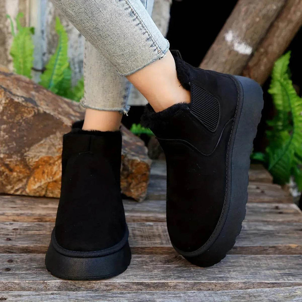 Winter Snow Boots Fashion Flat Thick-soled Cotton Shoes Round Toe Warm Plush Ankle Boot For Women - EX-STOCK Canada