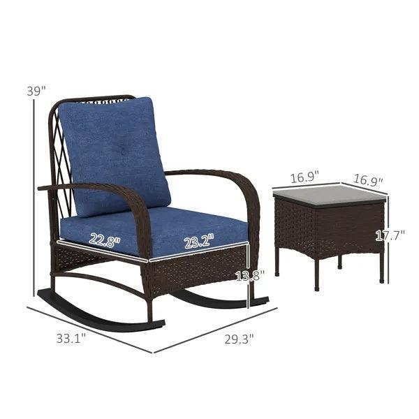 Sillón Tumbona de Ratán, Conjunto de Muebles de Patio de MimbreEX-STOCK Canada