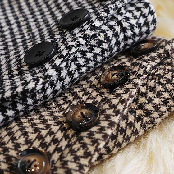 Elegant Women's professional formal business office work Slit Houndstooth pencil Midi Skirt - EX-STOCK Canada