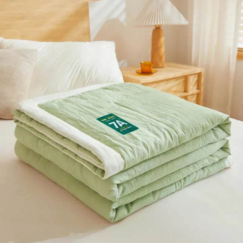 Washable Raw Cotton Summer Cooling Quilt Sage duvet cover - EX-STOCK Canada