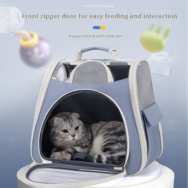 Foldable Transparent Pet Carrier Bag – Breathable Travel Bag for Cats & Small Dogs | 5 Colours