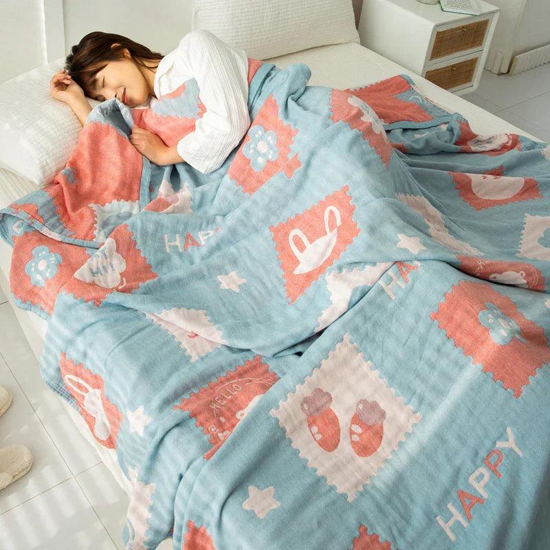 Couverture serviette en gaze de coton à quatre couches Couverture pour climatisation Couette fineEX-STOCK Canada