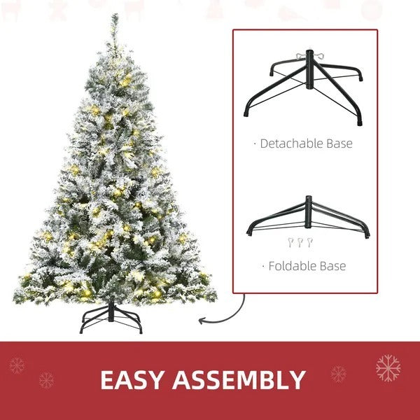 6ft Snow Flocked Artificial Tree 250 LED Light 928 Branches Christmas Season EX-STOCK Canada