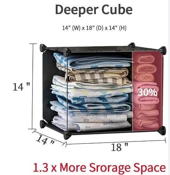8 Cube Organizer Stackable Plastic Cube Storage Shelves Design Multifunctional Modular Closet Cabinet With Hanging Rod RT - EX-STOCK Canada