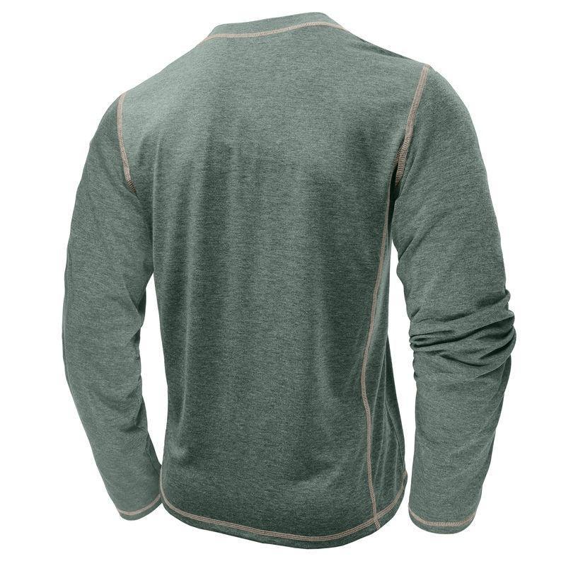European And American Men's Henley Shirt With Four-button Top EX-STOCK Canada