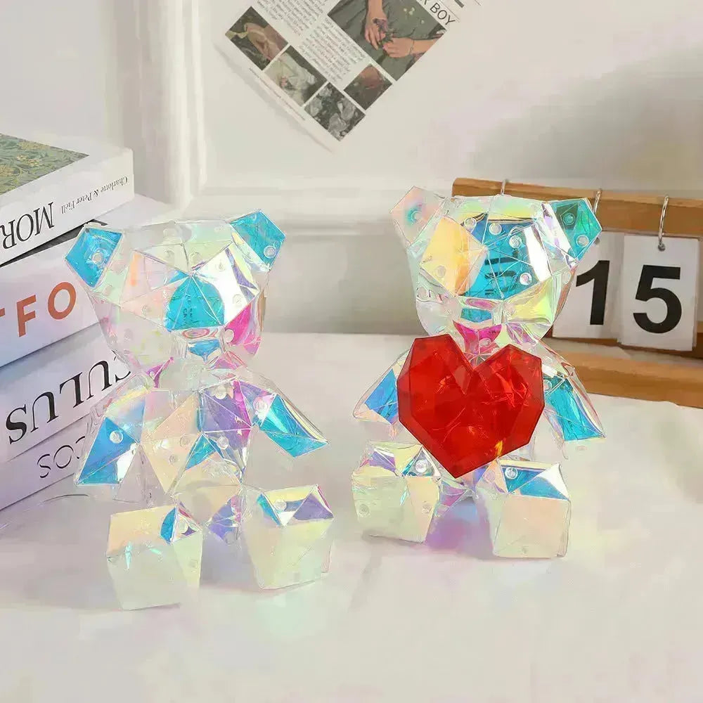 Laser Cross-Border ours coloré Birthday Gift Gift Diy Decoration Valentin's Day Gift Bear Night Light