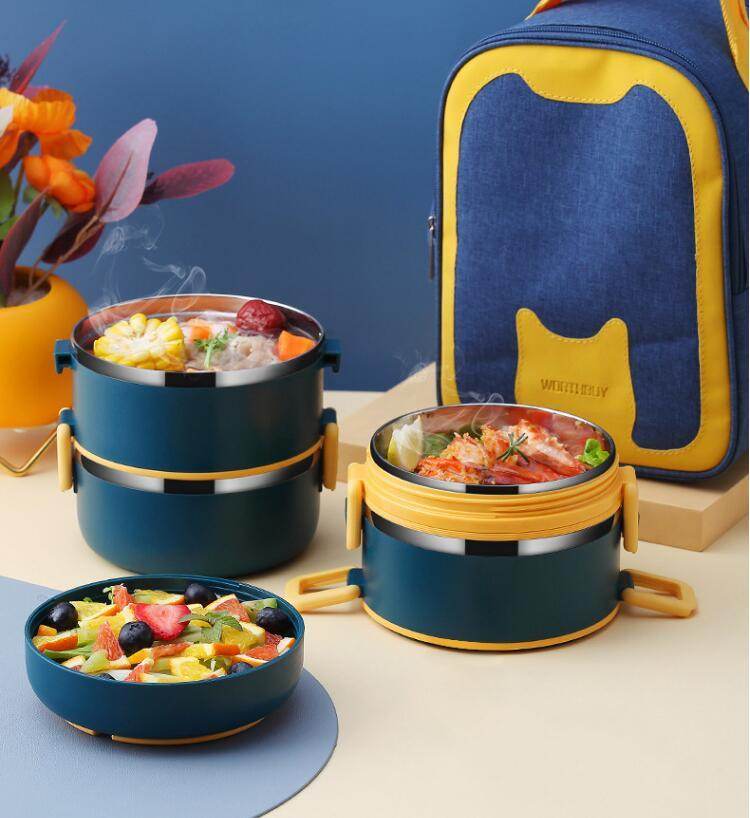 304 Stainless Steel Multi-layer Thermal insulated lunch container - EX-STOCK Canada