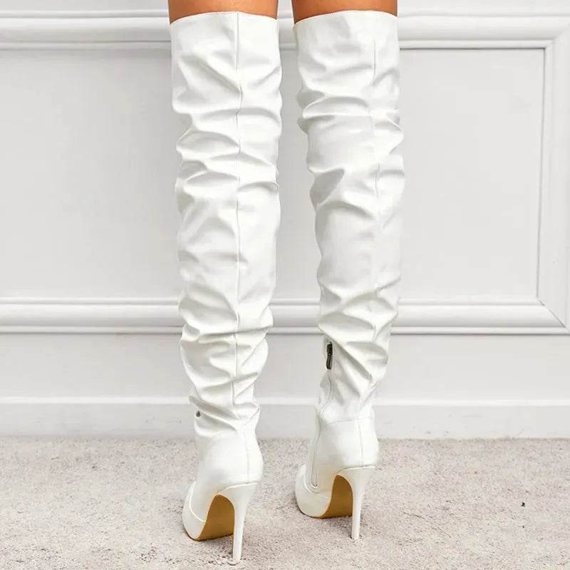 Stivali Lunghi al Ginocchio Donna Moda Tacchi Altissimi Scarpe da Festa - EX-STOCK Canada