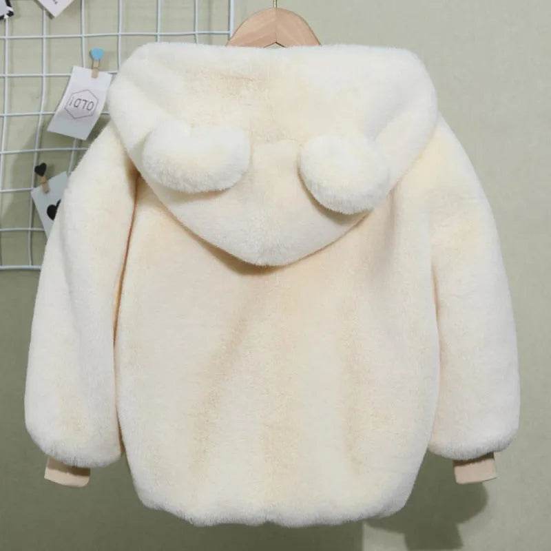 Autumn Winter Thickening Children's Cartoon Fur Hoodie Jacket - EX-STOCK Canada