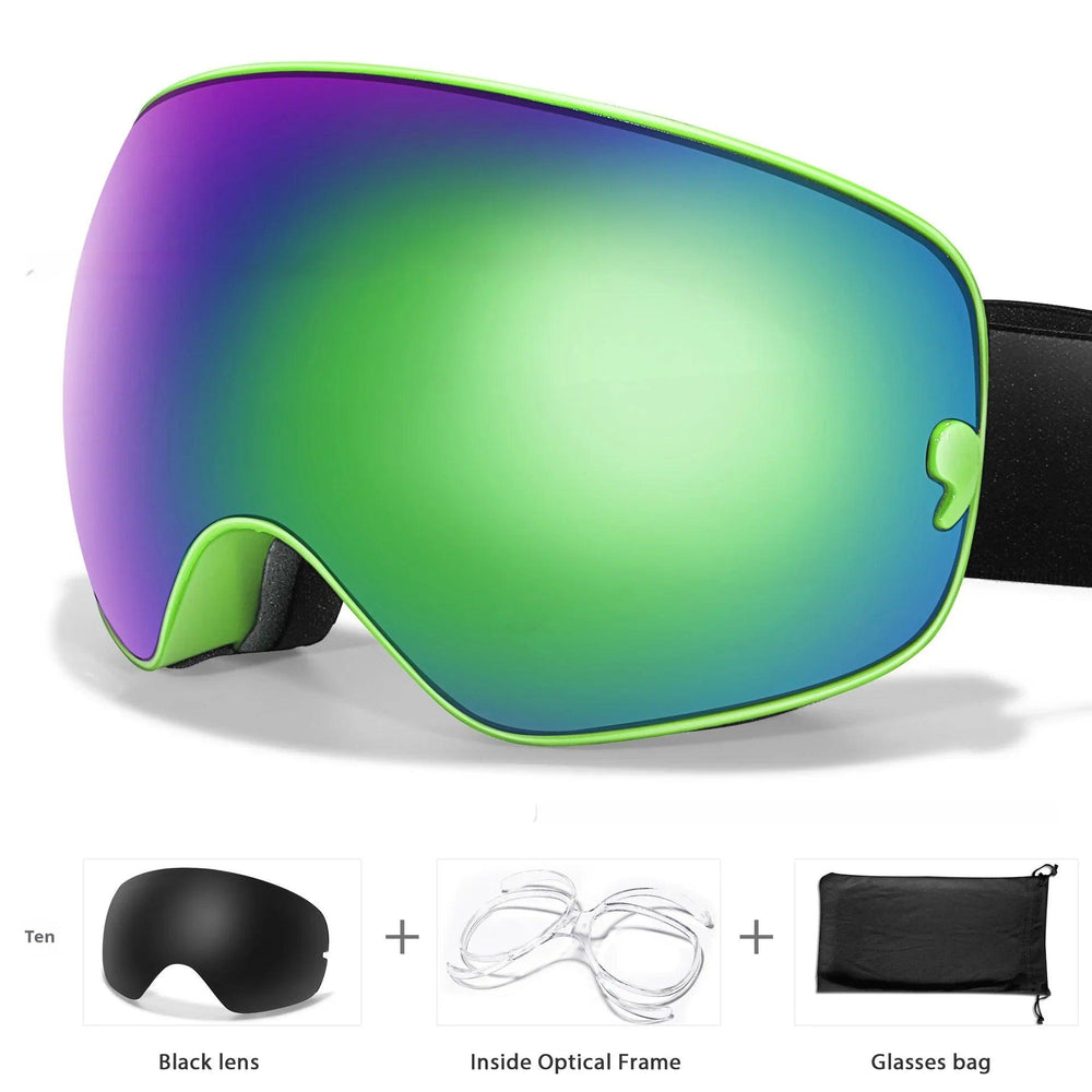 Lunettes anti-buée pour hommes et femmes, carte myopie, revêtement, protection oculaire sphérique large, équipements de ski et d'alpinismeEX-STOCK Canada