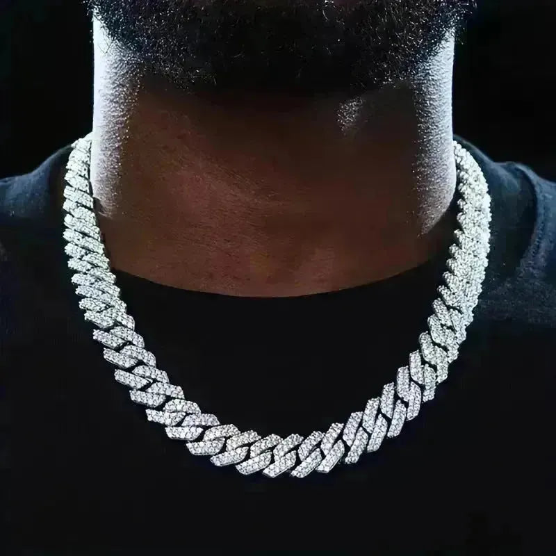 Boîte boucle 14 mm bar bracelet de chaîne de liaison cubaine et collier 2pcs