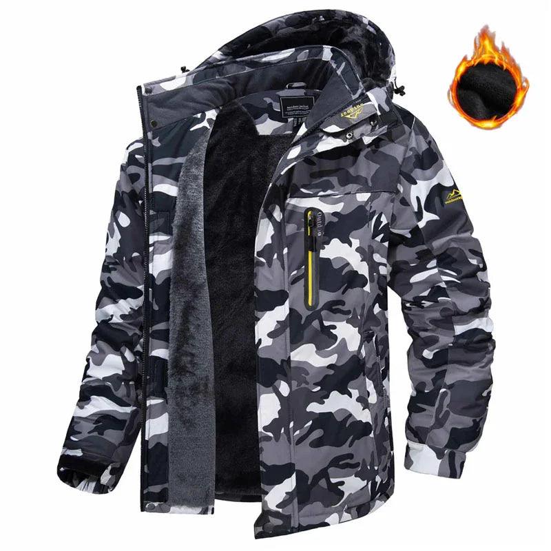 Giacca Invernale con Cappuccio Moda Casual Calda in Pile Impermeabile e Antivento Parka Giacca a Vento da UomoEX-STOCK Canada