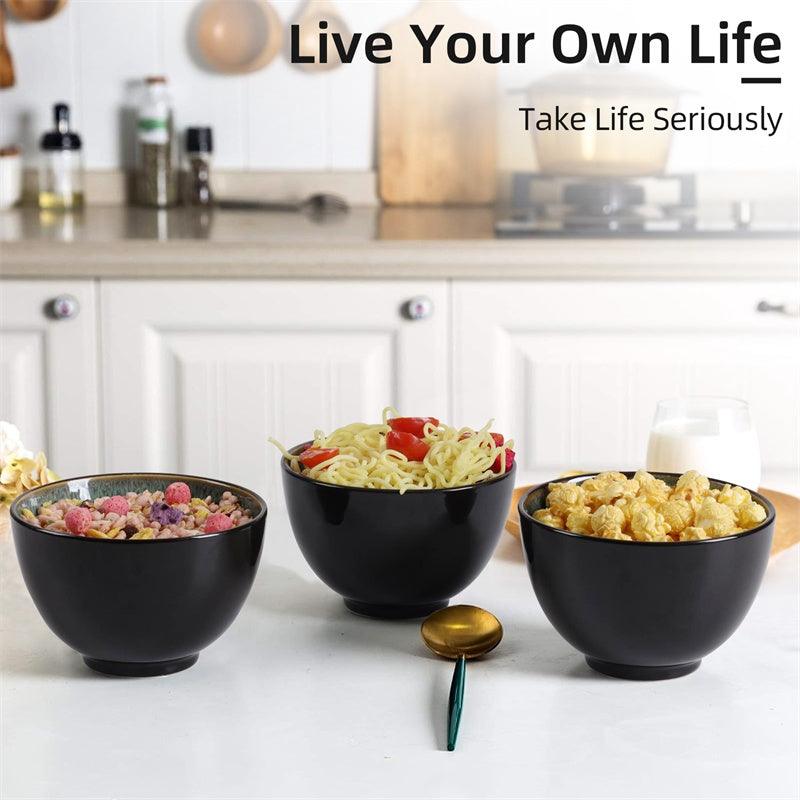 Creative Western Food Kiln Change Peacock Green Bowl Pant 24oz Bowl Set Of 4 For Cereal, Salad, Pasta, Soup, Dessert, Serving Dishwasher, Microwave And Oven - EX-STOCK CANADA